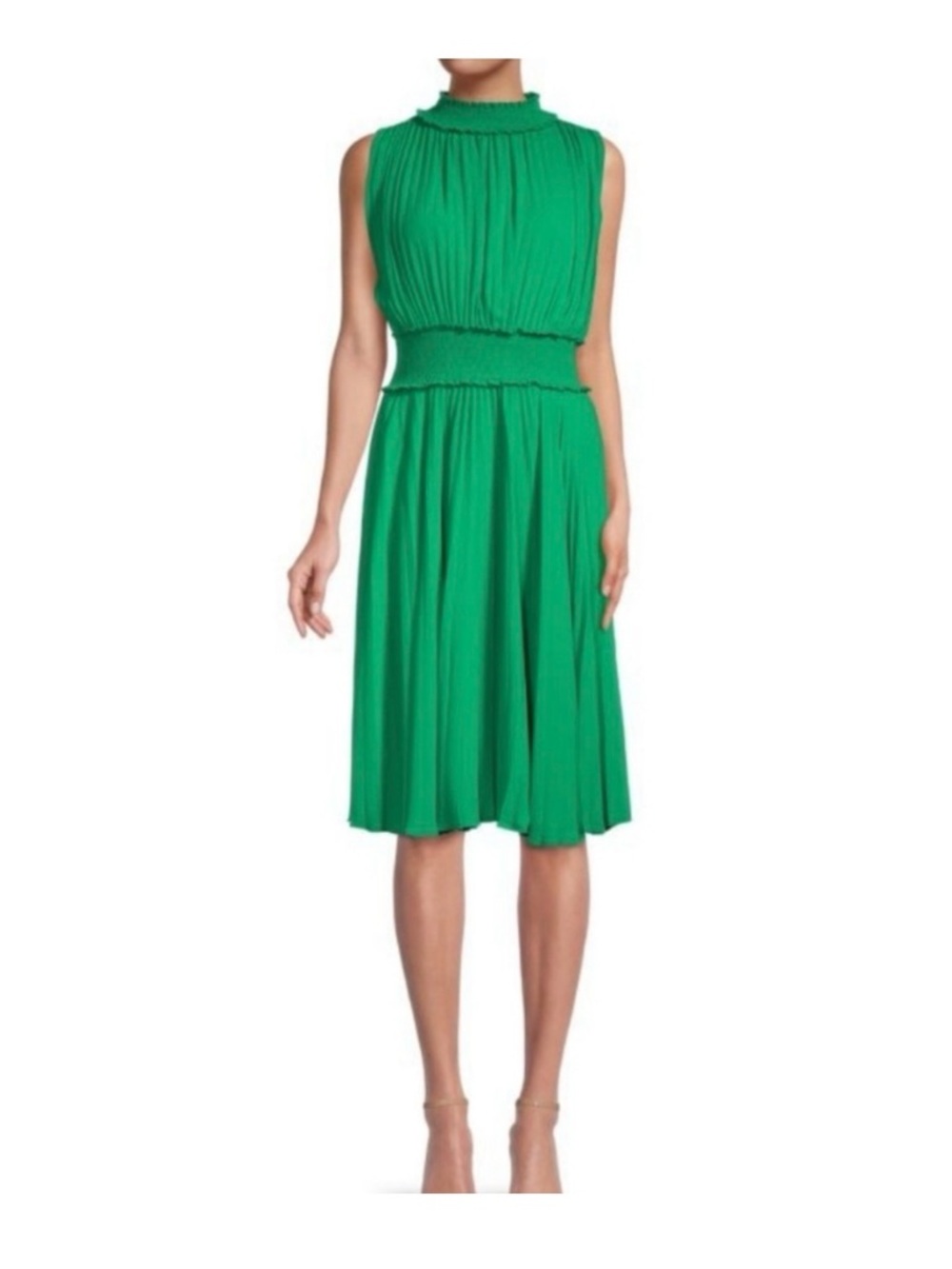 Nanette Lepore Emerald Green Sleeveless Midi Dress